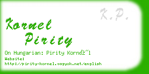 kornel pirity business card